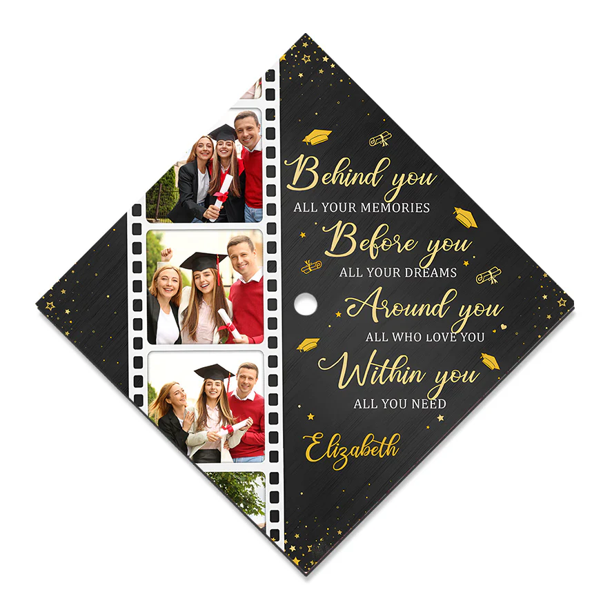 Custom Photo Behind You All Your Memories - Personalized Graduation Cap Topper | NA94 - Image 6