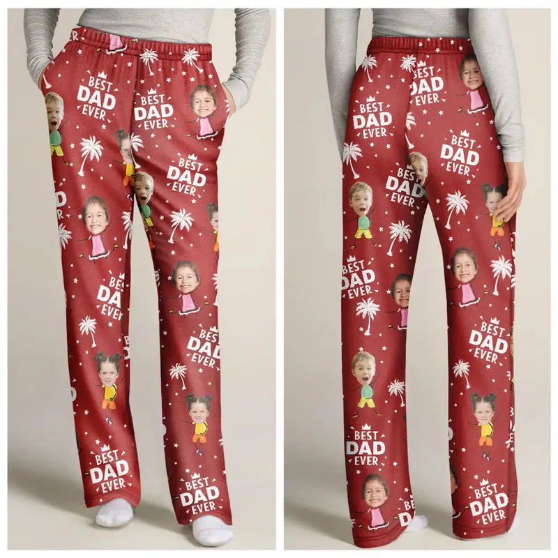 Custom Photo Best Dad Ever - Personalized Pajama Pants - Gift For Family, Grandpa HH01 - Image 2