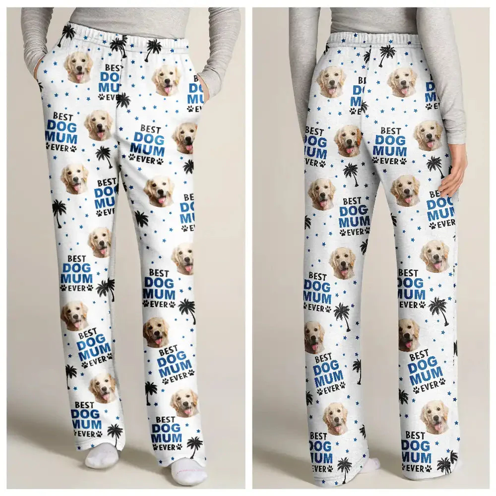 Custom Photo Best Dog Cat Dad Mom Ever - Gift For Pet Lovers - Personalized Pajama Pants NA94 - Image 2