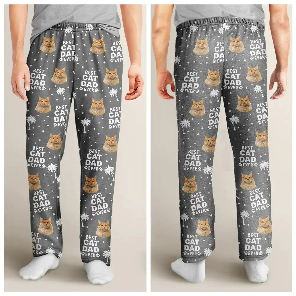 Custom Photo Best Dog Cat Dad Mom Ever - Gift For Pet Lovers - Personalized Pajama Pants NA94 - Image 3