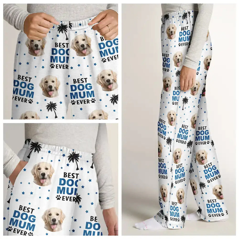 Custom Photo Best Dog Cat Dad Mom Ever - Gift For Pet Lovers - Personalized Pajama Pants NA94 - Image 4