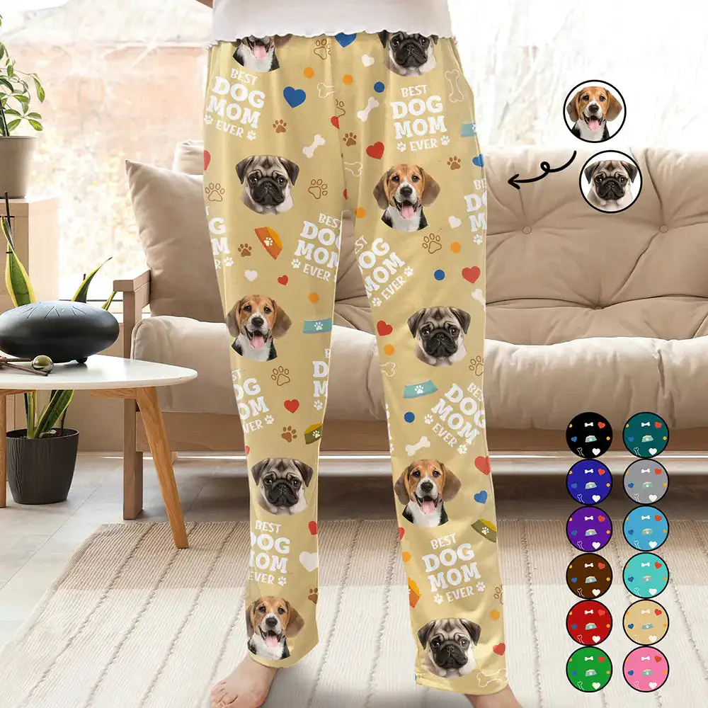 Custom Photo Best Dog Mom Dog Dad - Gift For Pet Lovers - Personalized Pajama Pants NA94