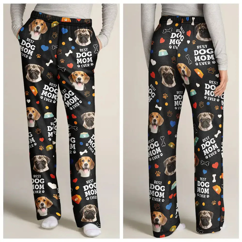 Custom Photo Best Dog Mom Dog Dad - Gift For Pet Lovers - Personalized Pajama Pants NA94 - Image 2