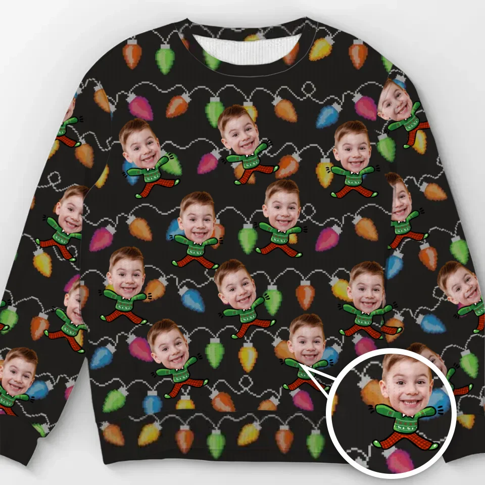 Custom Photo Celebrate The Season With Laughter And Love - Personalized Ugly Sweater -Christmas Gift For Family Members - NA94 - Image 2