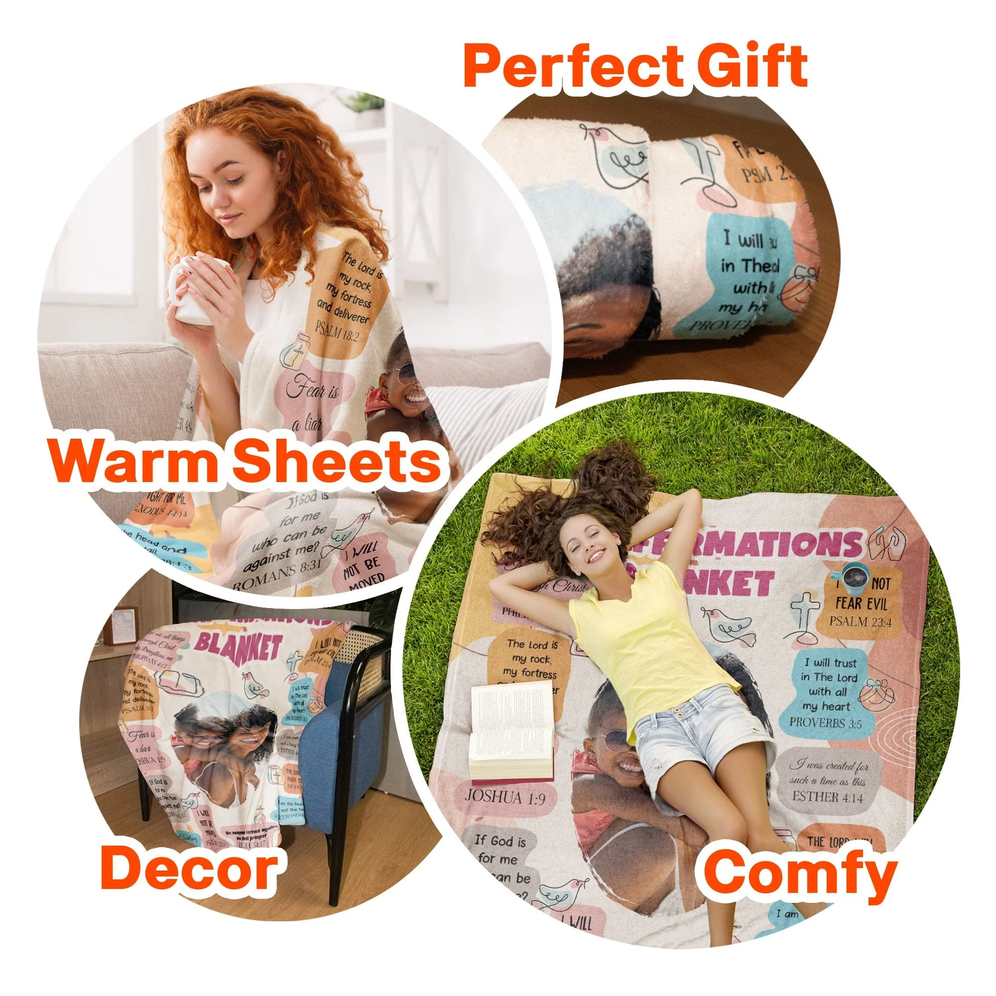 Custom Photo Christian Bible Verse Affirmations - Personalized Blanket - Gift For Daughter, Son | HD95 - Image 5