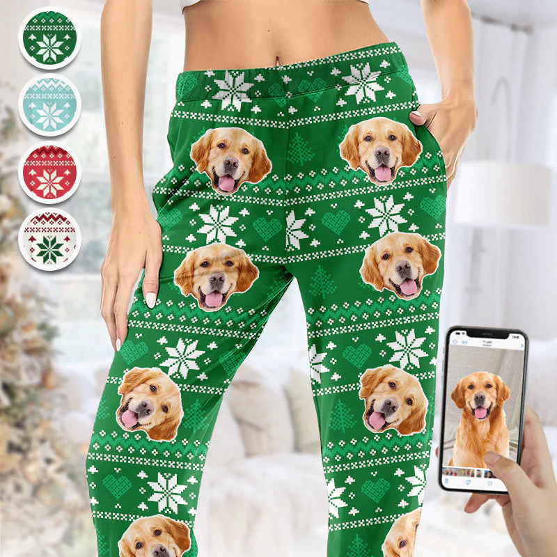 Custom Photo Christmas Is Coming To Town - Gift For Pet Lovers - Personalized Pajama Pants NA94 - Image 2