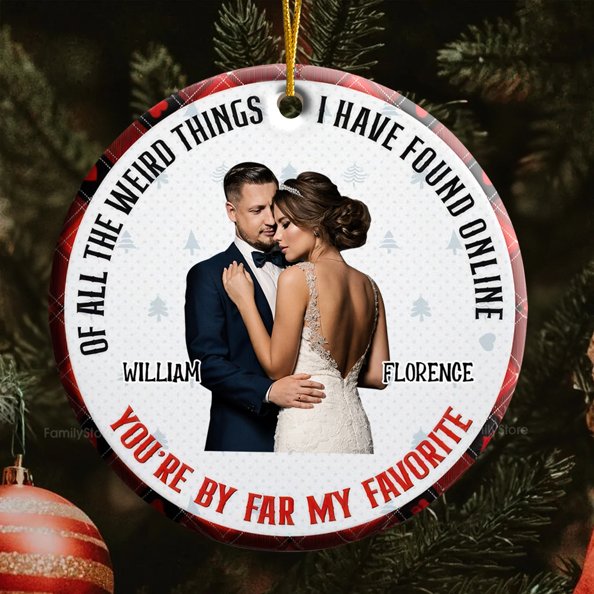 Custom Photo Christmas You Are By Far My Favorite - Gift For Couples - Personalized Ceramic Ornament - CRAWL NH96 - Image 5