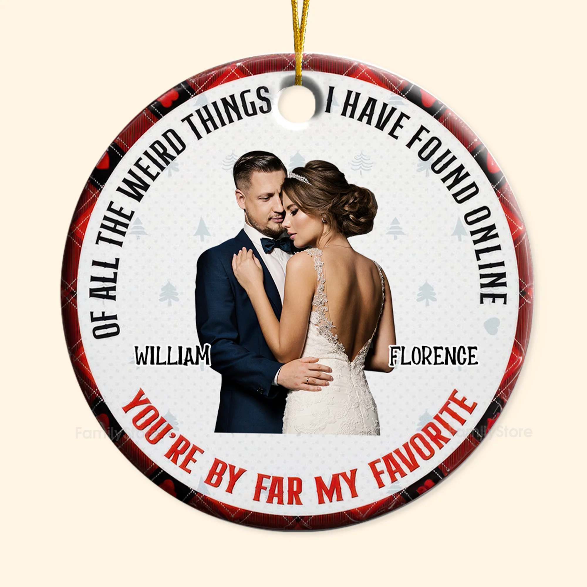 Custom Photo Christmas You Are By Far My Favorite - Gift For Couples - Personalized Ceramic Ornament - CRAWL NH96 - Image 6