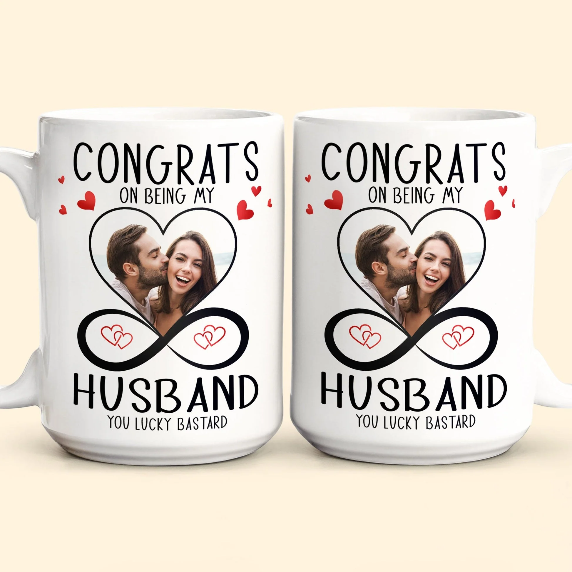 Custom Photo Congrats On Being My Husband - Personalized Ceramic Mug - Gift For Couple, Husband Wife NH96 - Image 5