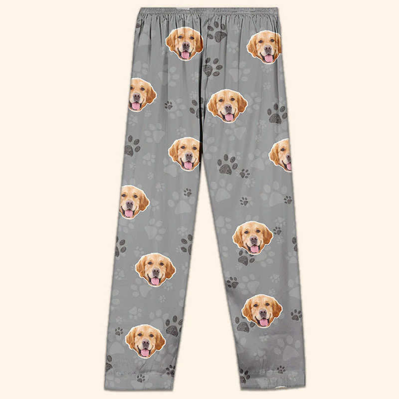 Custom Photo Custom Photo My Dog Thinks I'm Cool - Christmas Gift For Pet Owners, Pet Lovers - Personalized Pajama Pants NA94 - Image 3