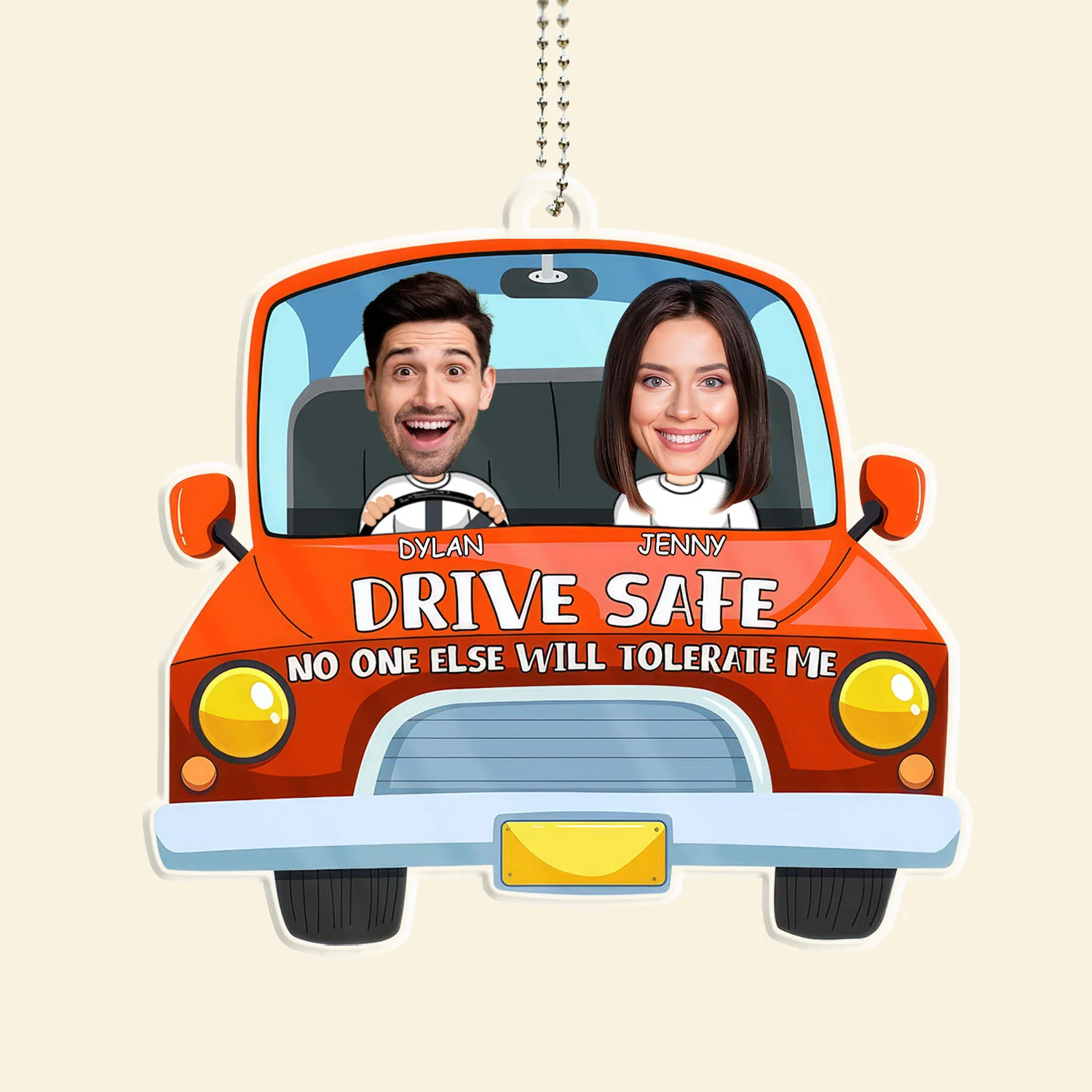 Custom Photo Drive Safe And No One Else Can Tolerate Us Version 2 - Gift For Couple - Personalized Car Hanging Ornament NA94 - Image 3