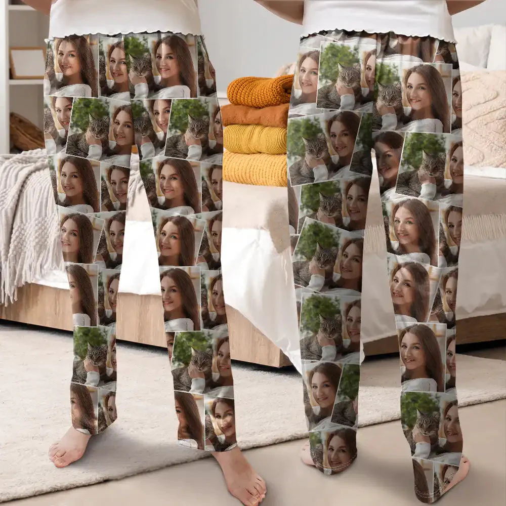 Custom Photo Family Human Pet Pictures - Gift For Family Members, Friends - Personalized Pajama Pants - NA94 - Image 2