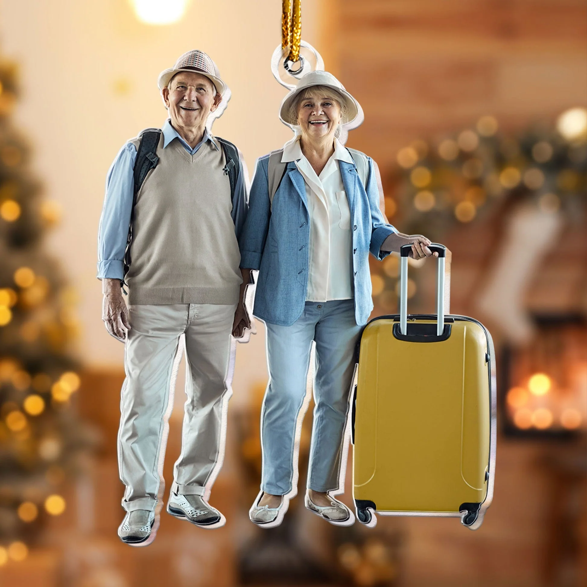 Custom Photo Family Trip Travel Gifts For Family Couple - Personalized Acrylic Photo Ornament - Image 2