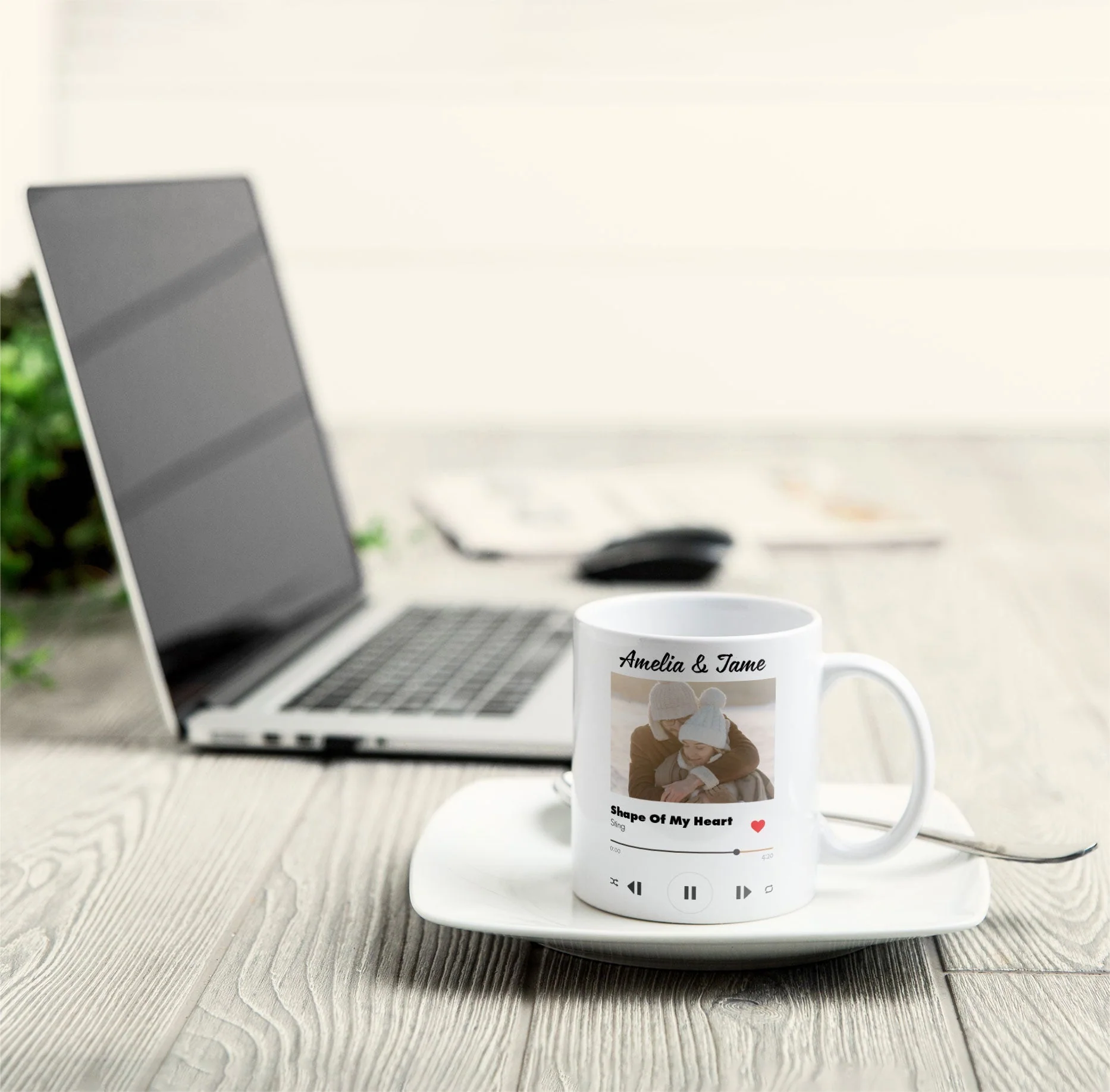 Custom Photo Favorite Couple Song - Personalized Ceramic Mug - Gift For Couple, Husband Wife NH96 - Image 3