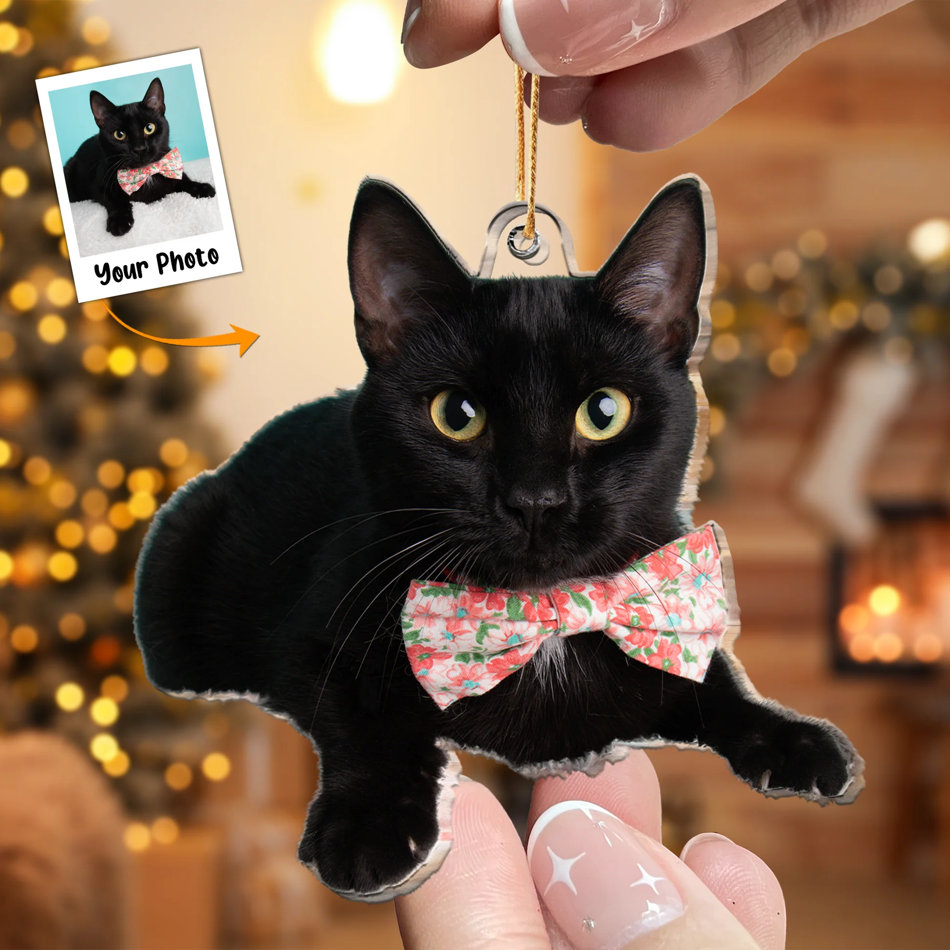 Custom Photo Funny Cat Gifts For Cat Lovers - Personalized Acrylic Photo Ornament - Image 3
