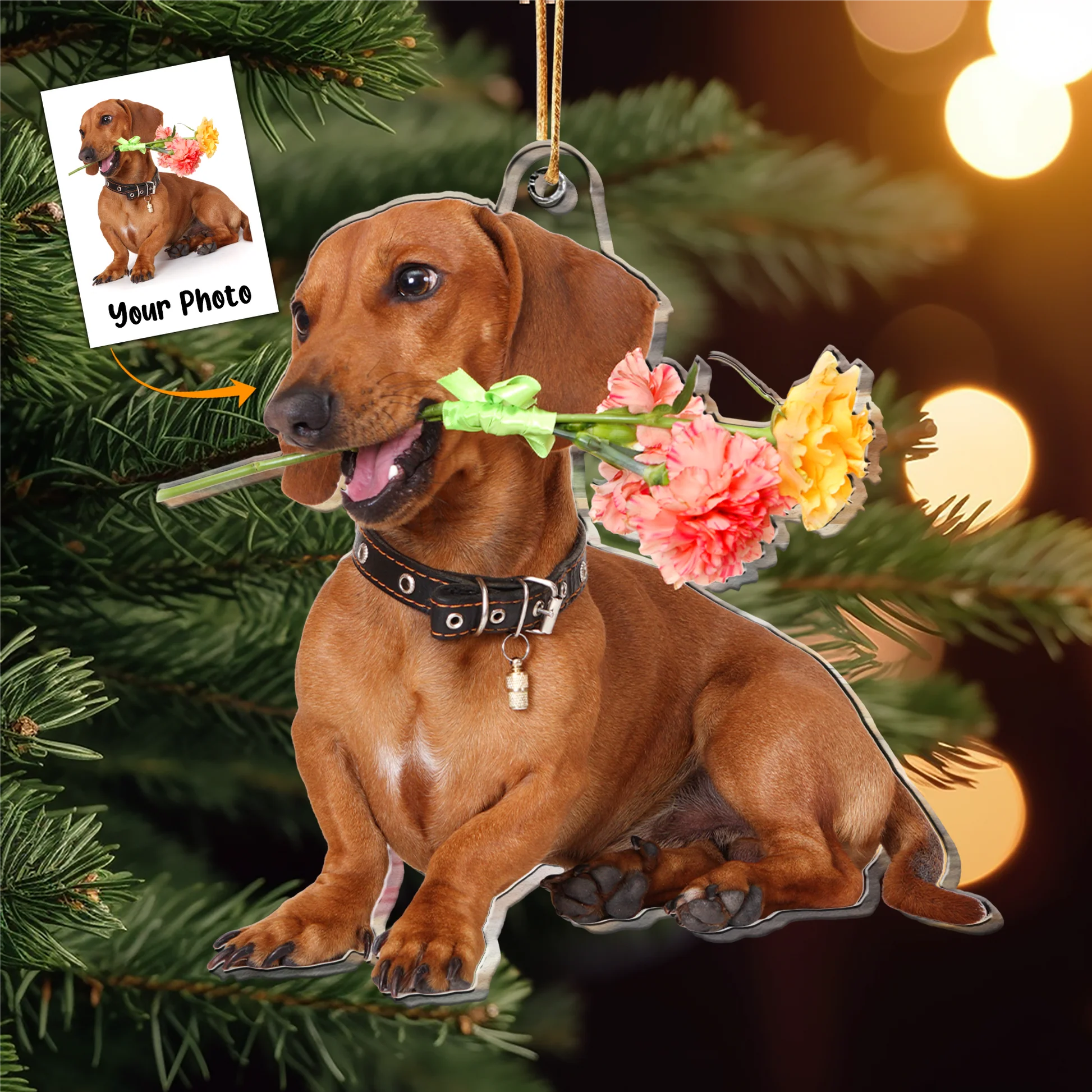 Custom Photo Funny Dog Gift For Dog Lovers - Personalized Acrylic Photo Ornament - Image 2