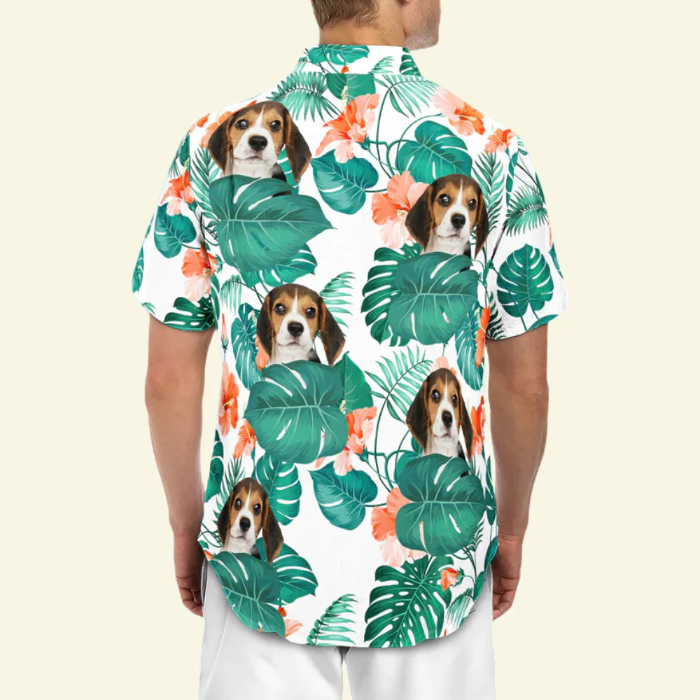 Custom Photo Funny Family Pet Face - Gift For Pet Lovers - Personalized Hawaiian Shirt - Image 3
