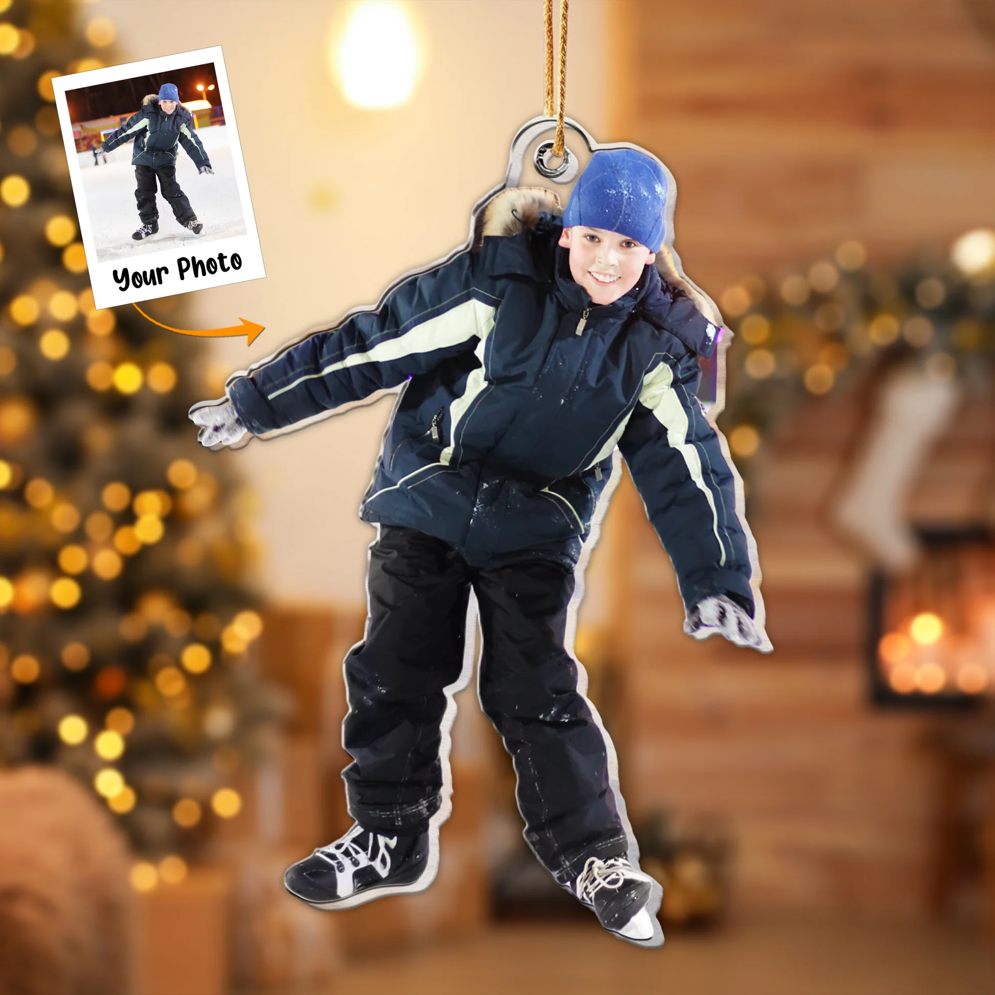 Custom Photo Gift For Son - Personalized Acrylic Photo Ornament - Image 2