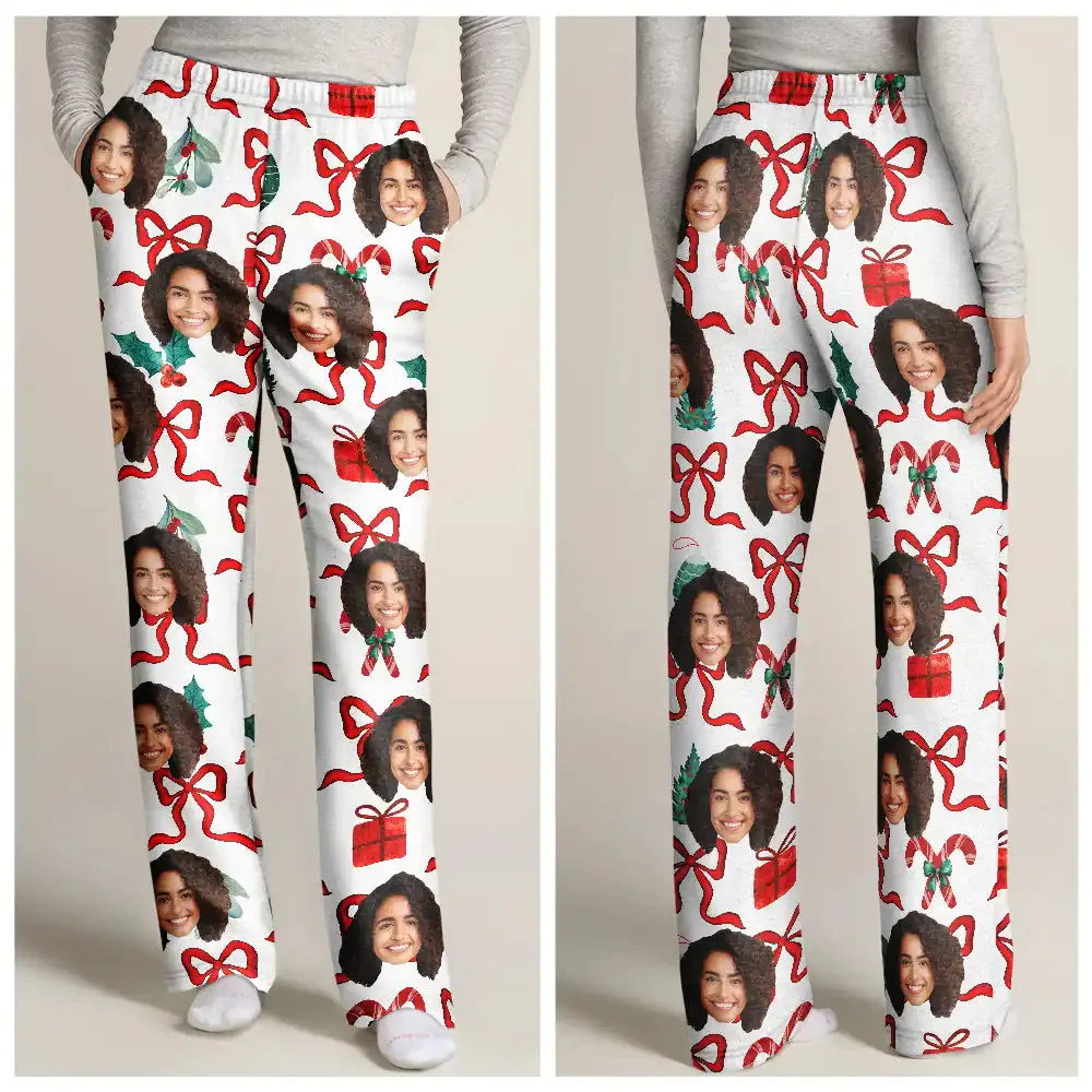 Custom Photo Girly Christmas - Gift For Wife, Girlfriend  - Personalized Pajama Pants - NA94 - Image 2