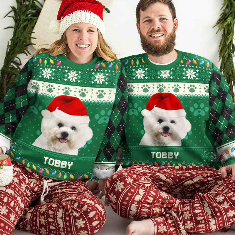 Custom Photo Grow Old Along With Me - Personalized Ugly Sweater - Gift For Pet Lovers, Pet Owners NA94 - Image 2