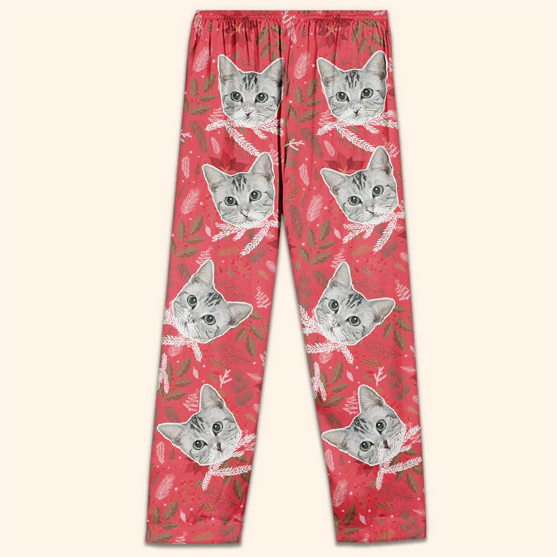 Custom Photo Happy Pawlidays - Christmas Gift For Pet Lovers - Personalized Pajama Pants NA94 - Image 3
