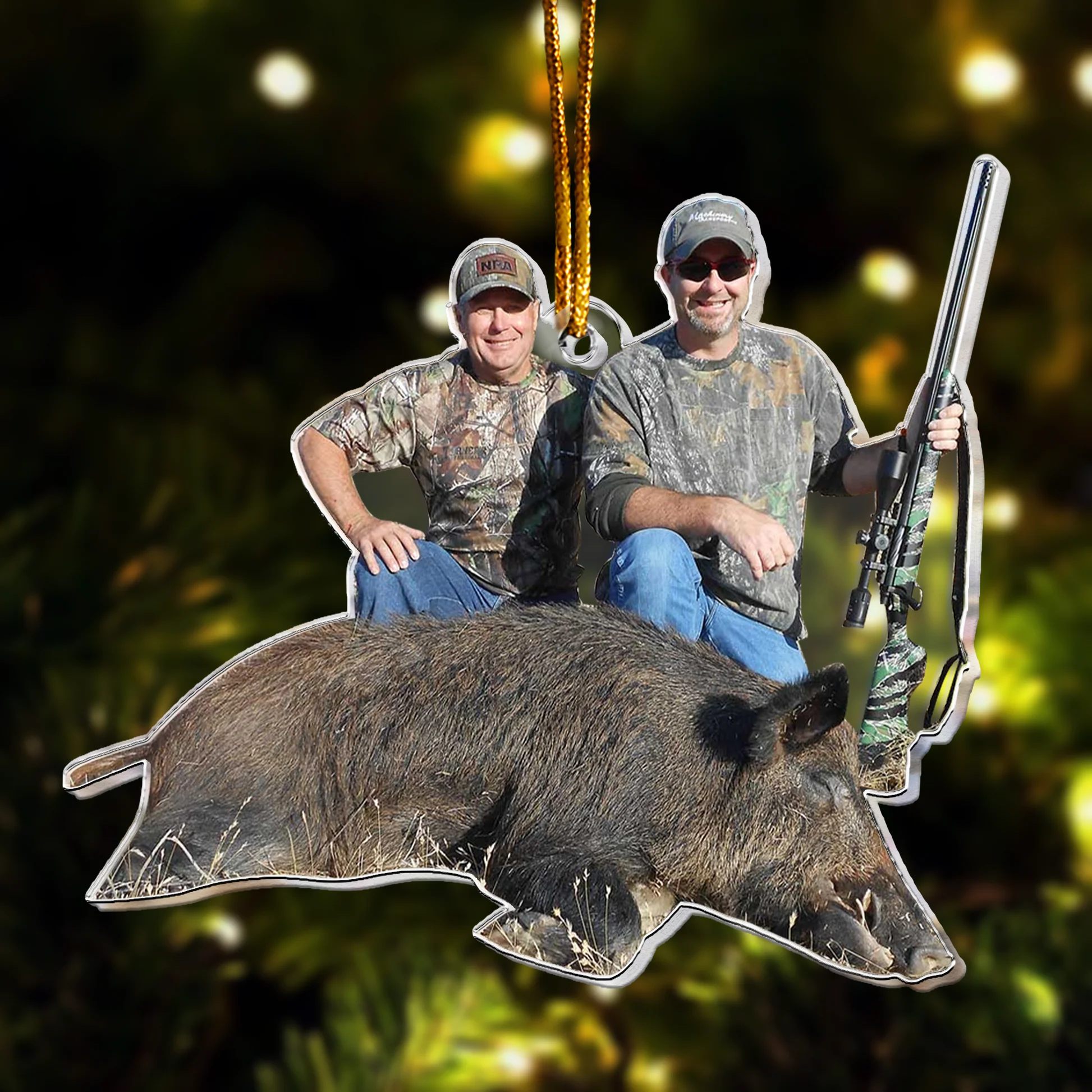 Custom Photo Hunting Trophy Deer Turkey Hog - Personalized Acrylic Photo Ornament - Image 4