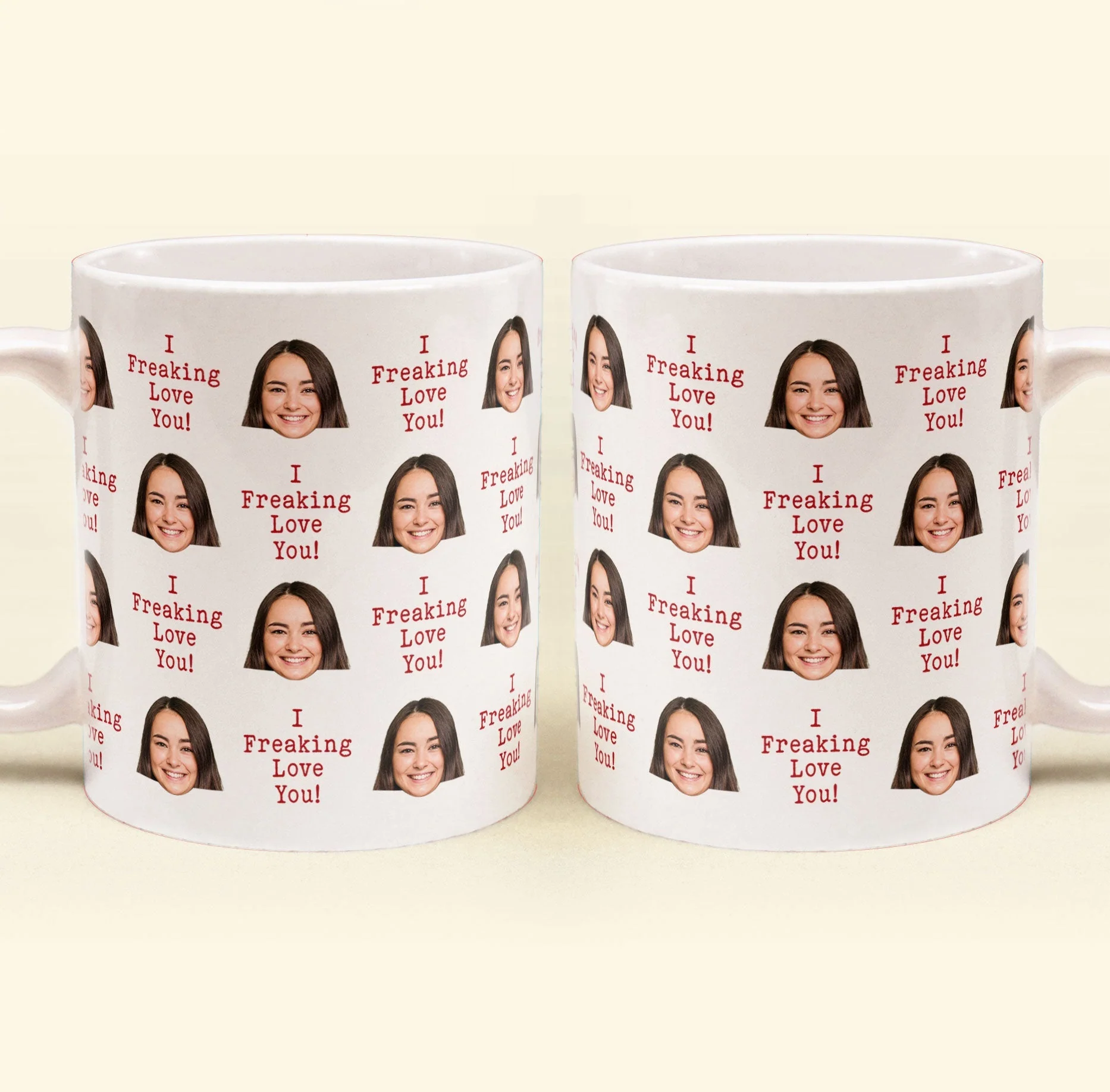 Custom Photo I Freaking Love You - Personalized Ceramic Mug - Gift For Couple, Husband Wife NH96 - Image 3