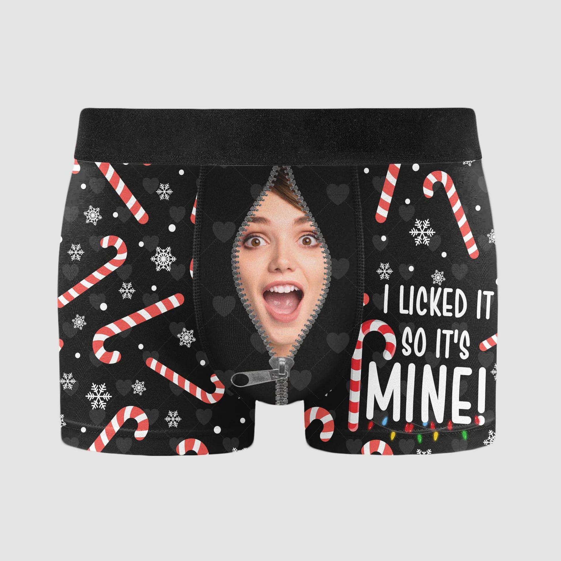 Custom Photo I Licked It So It's Mine - Gift For Boyfriend, Husband, Anniversary - Funny Personalized Custom Boxer Briefs, Men's Boxers - Image 3