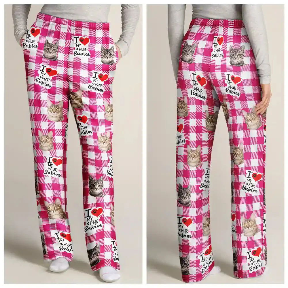 Custom Photo I Love My Dogs Cats Pet - Gift For Pet Lovers - Personalized Pajama Pants NA94 - Image 3