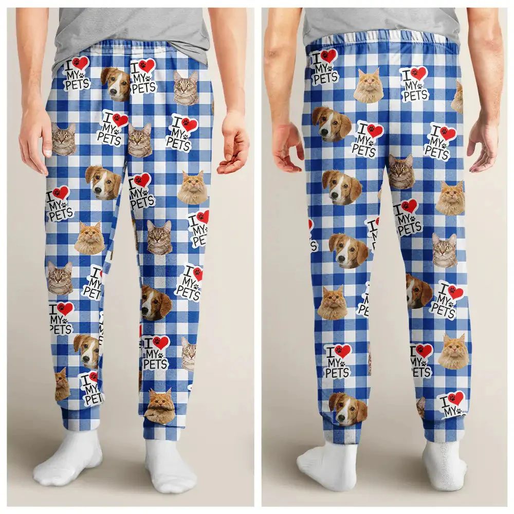Custom Photo I Love My Dogs Cats Pet - Gift For Pet Lovers - Personalized Pajama Pants NA94 - Image 4