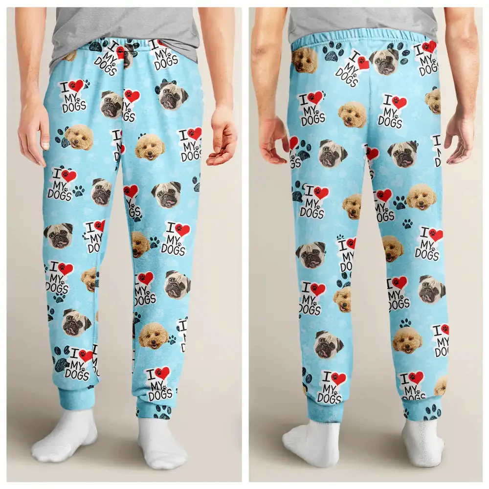 Custom Photo I Love My Dogs - Gift For Pet Lovers - Personalized Pajama Pants NA94 - Image 2