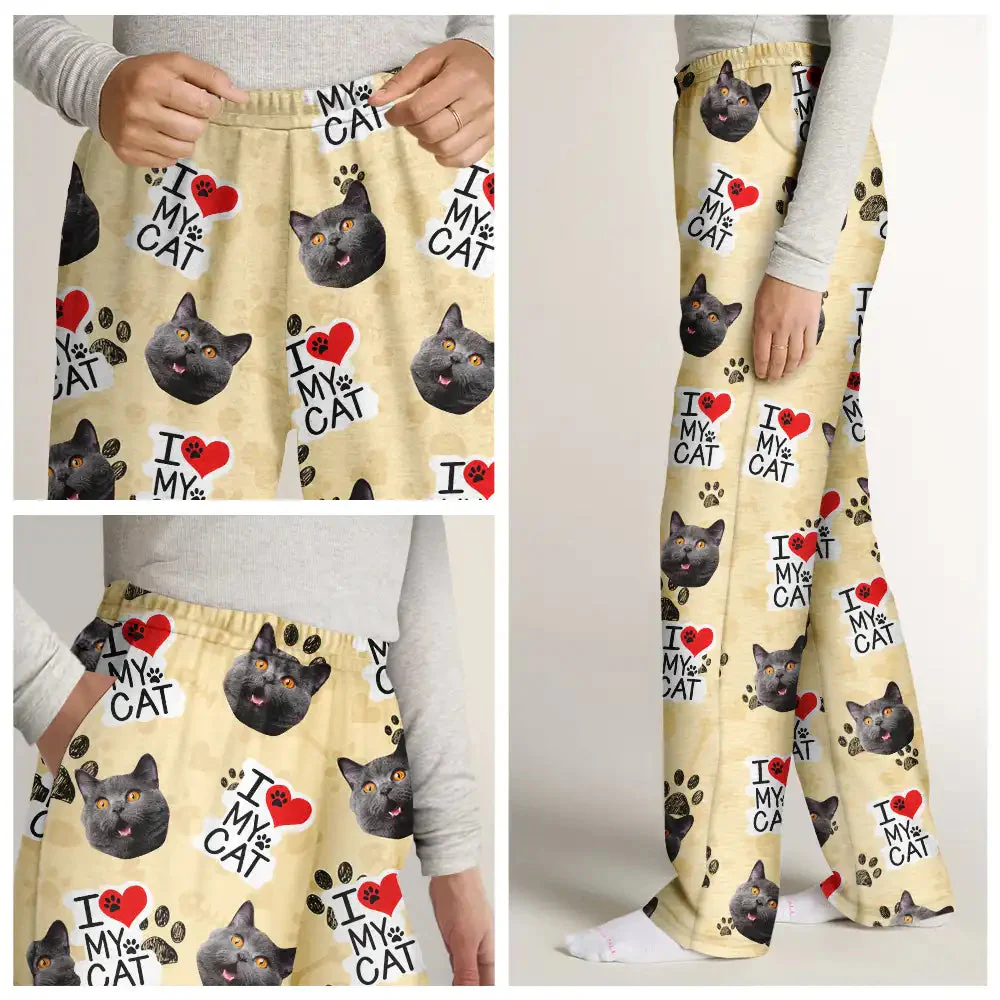 Custom Photo I Love My Dogs - Gift For Pet Lovers - Personalized Pajama Pants NA94 - Image 4