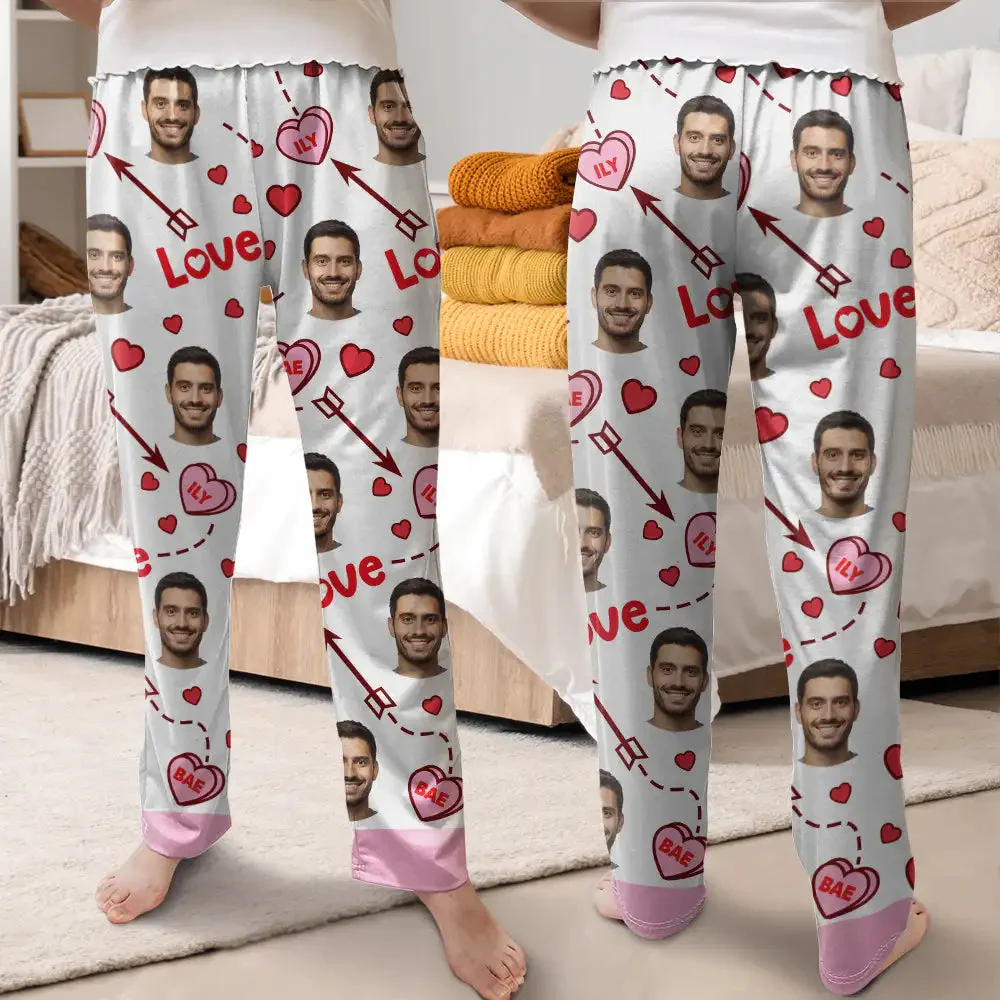 Custom Photo I Love You Bae - Gift For Couple - Personalized Pajama Pants - NA94 - Image 2