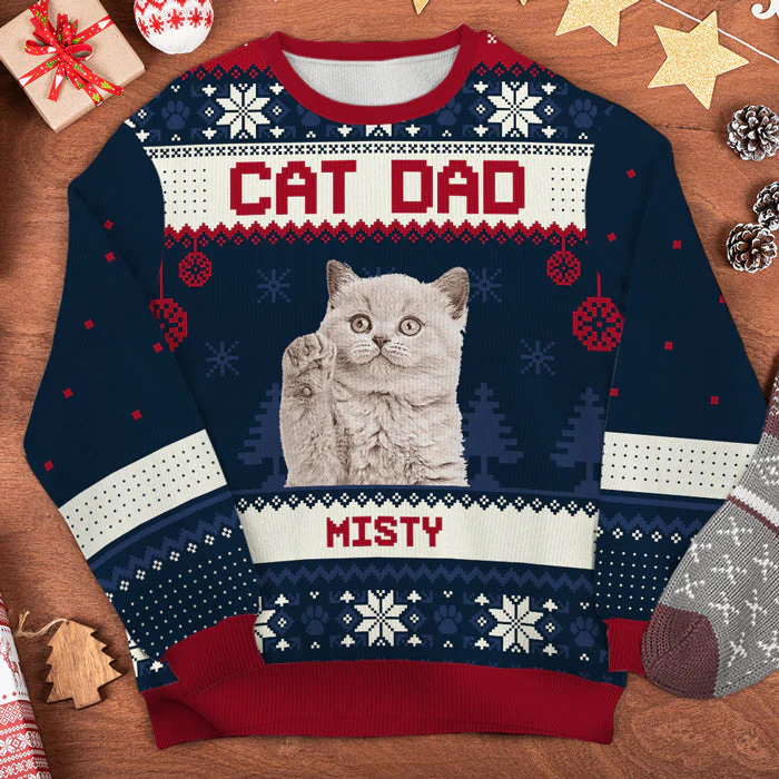 Custom Photo I'm A Cat Mum - Personalized Ugly Sweater - Gift For Cat Lover, Cat Mom, Cat Dad - NH96 - Image 2