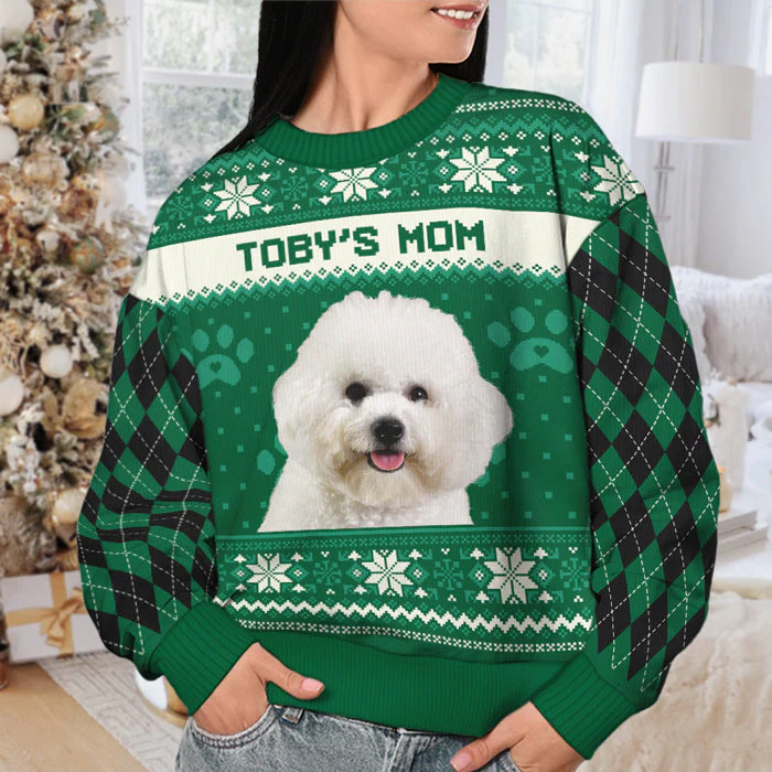 Custom Photo I'm A Dog Mom - Personalized Ugly Sweater - Gift For Dog Lover, Dog Mom, Dog Dad NH96 - Image 2