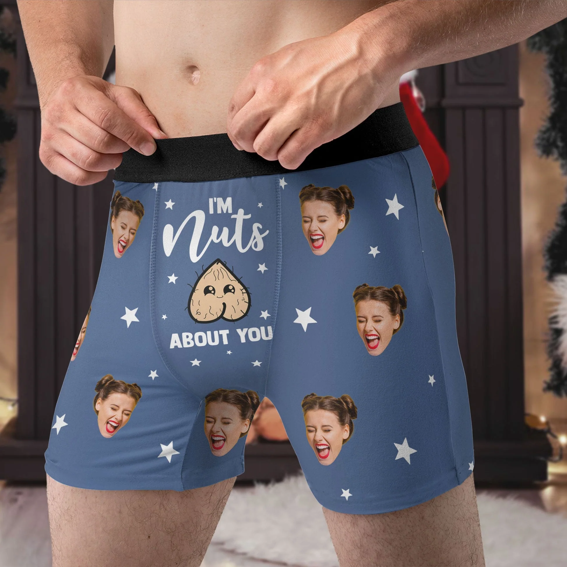 Custom Photo I'm Nut About You - Gift For Boyfriend, Husband, Anniversary - Funny Personalized Custom Boxer Briefs, Men's Boxers NH96 - Image 3
