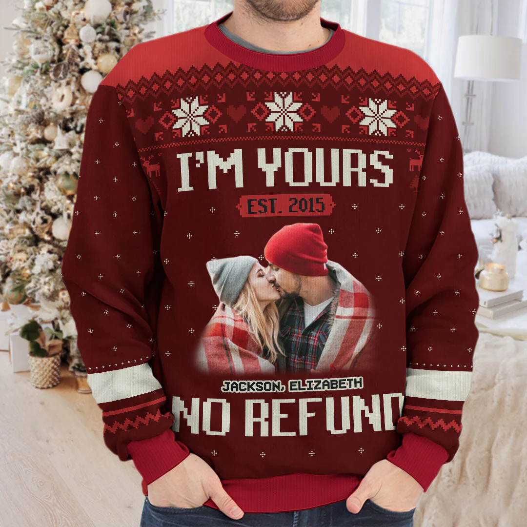 Custom Photo I'm Yours Forever - Personalized Ugly Sweater - Christmas Gift For Husband Wife, Anniversary NA94 - Image 2