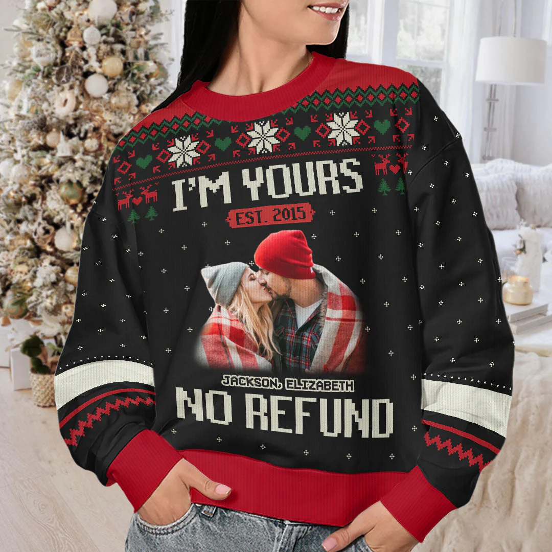 Custom Photo I'm Yours Forever - Personalized Ugly Sweater - Christmas Gift For Husband Wife, Anniversary NA94 - Image 3
