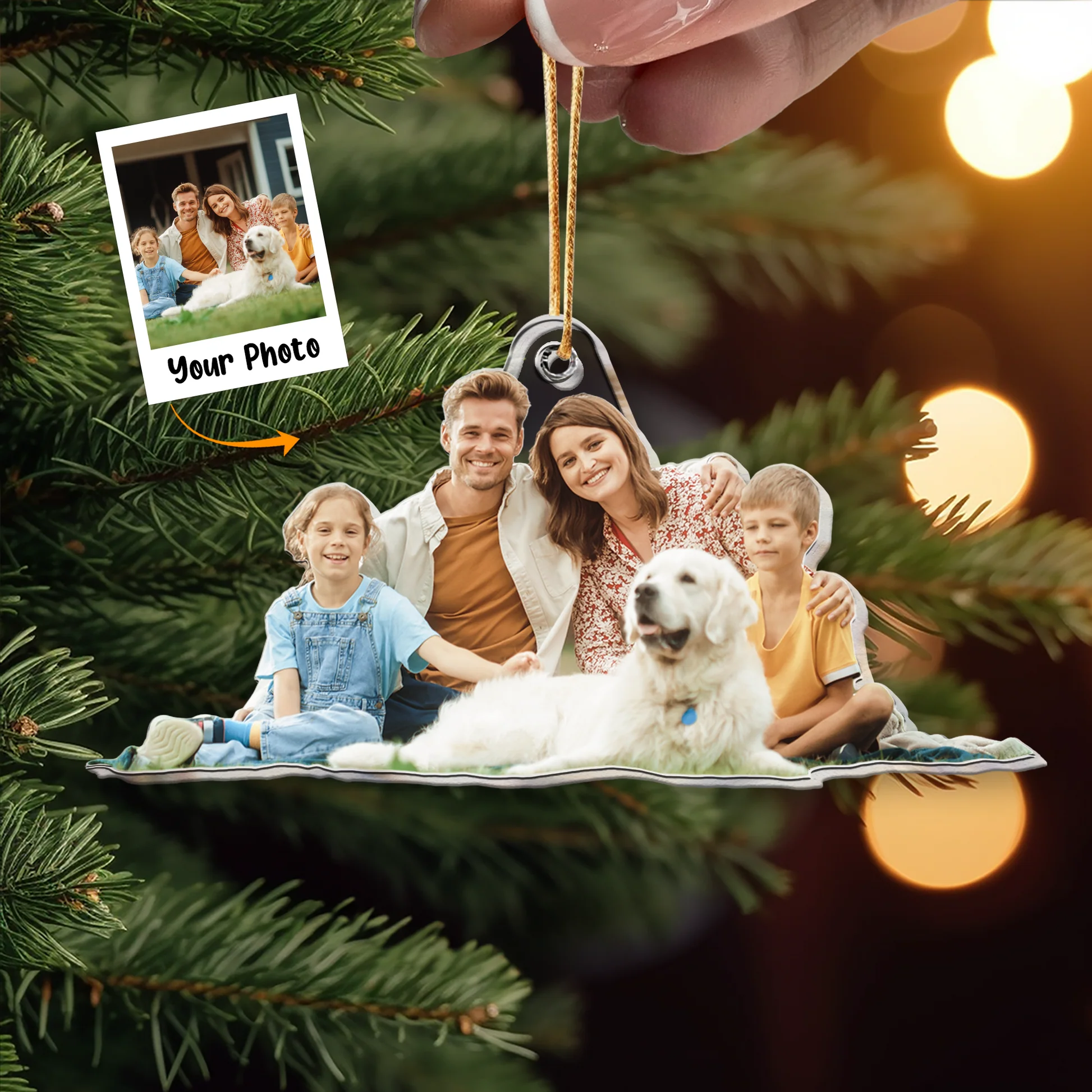 Custom Photo Lovely Family Gift - Personalized Family Photo Ornament