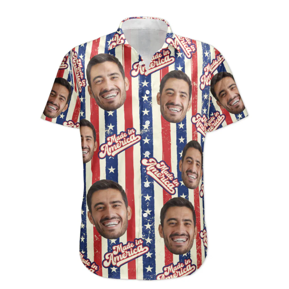 Custom Photo Made In America Independence Day - Personalized Hawaiian Shirt - Image 2