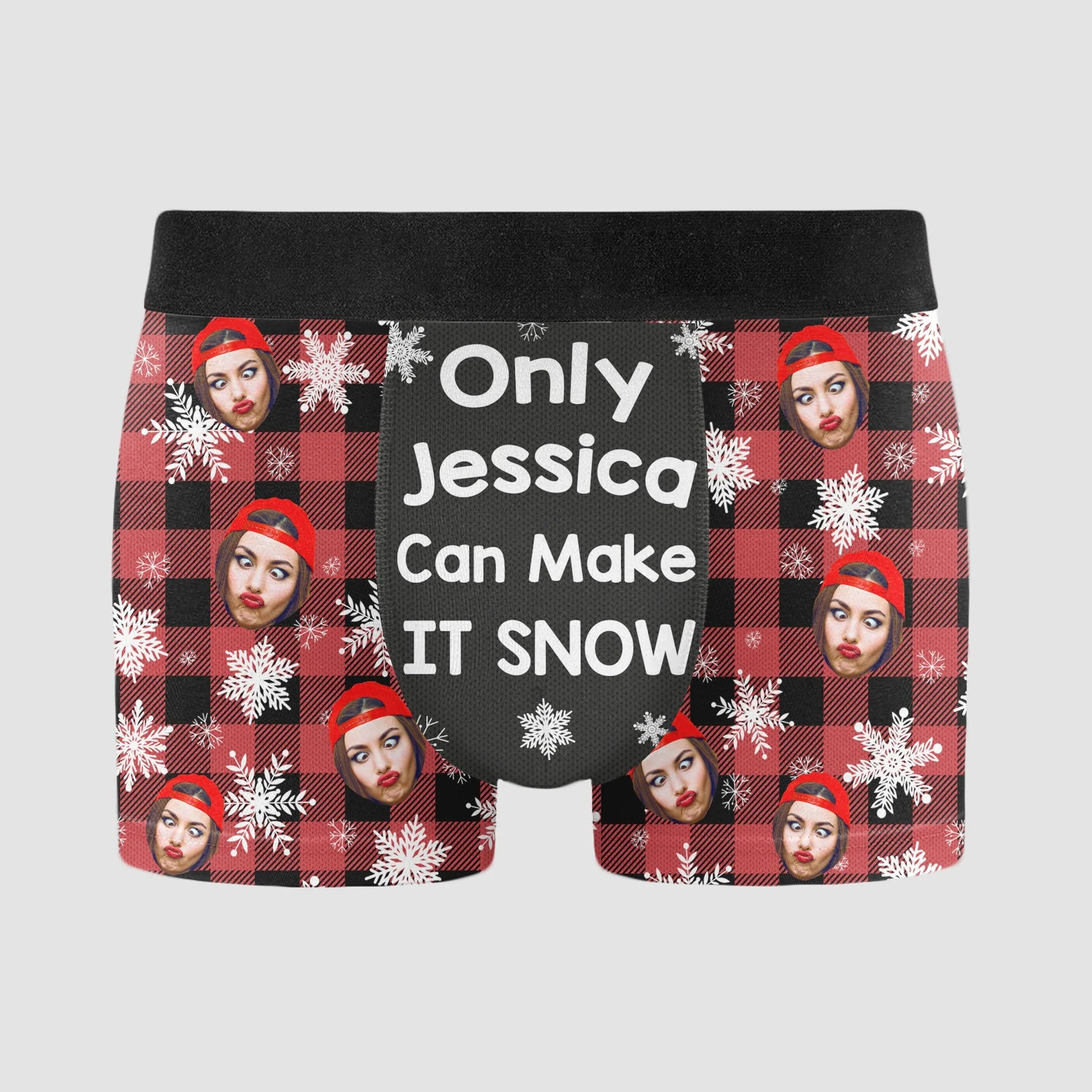 Custom Photo Make It Snow - Gift For Boyfriend, Husband, Anniversary - Funny Personalized Custom Boxer Briefs, Men's Boxers - Image 3