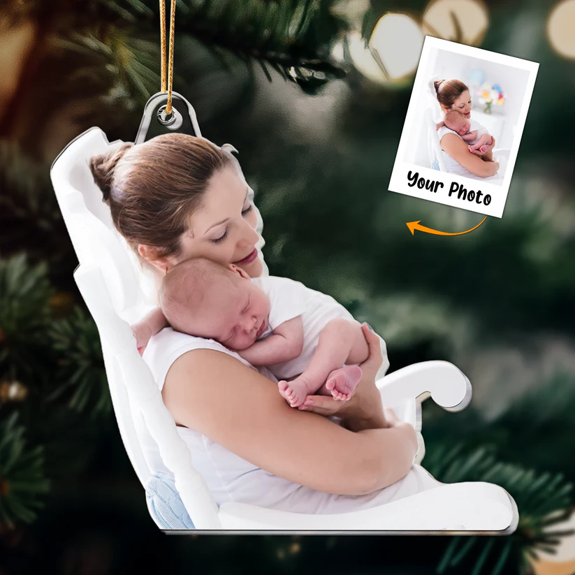 Custom Photo Mama Always Love You - Gift For New Mom - Personalized Acrylic Ornament NA94 - Image 2