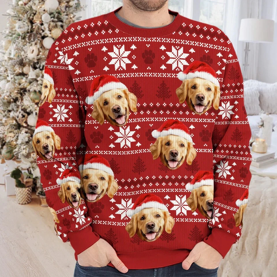 Custom Photo May Your Christmas Be Furry And Bright - Personalized Ugly Sweater - Christmas Gift For Pet Lovers - NA94 - Image 3