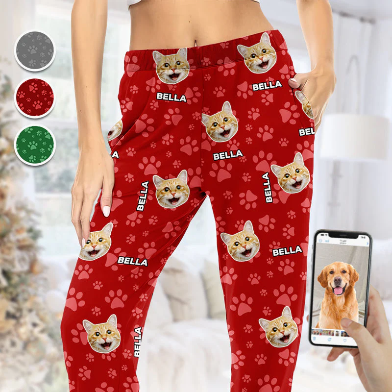 Custom Photo Me & My Best Friend - Gift For Pet Lovers - Personalized Pajama Pants NA94 - Image 2