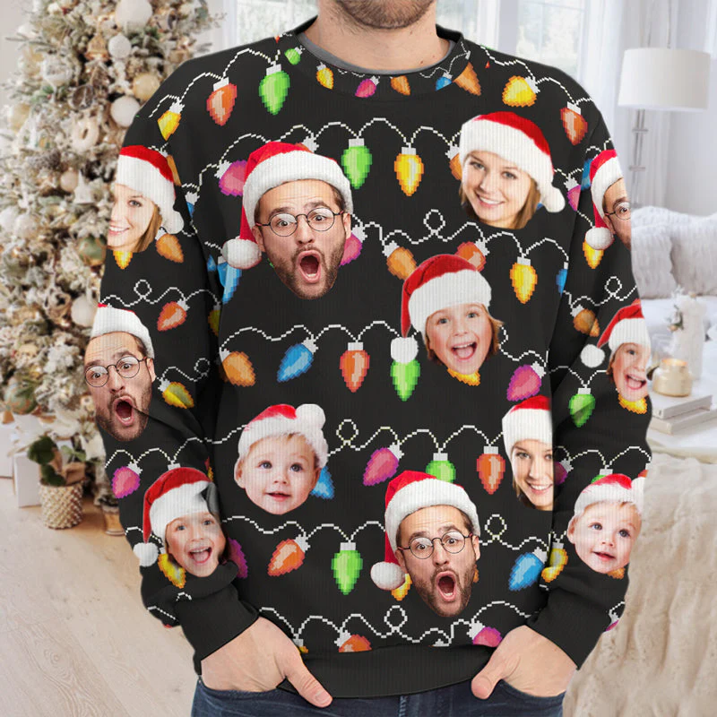 Custom Photo Messy And Bright - Personalized Ugly Sweater - Gift Christmas For Family Memmber - NH96 - Image 3