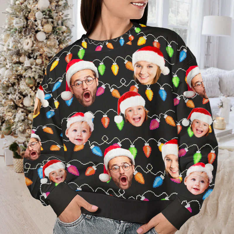 Custom Photo Messy And Bright - Personalized Ugly Sweater - Gift Christmas For Family Memmber - NH96 - Image 4