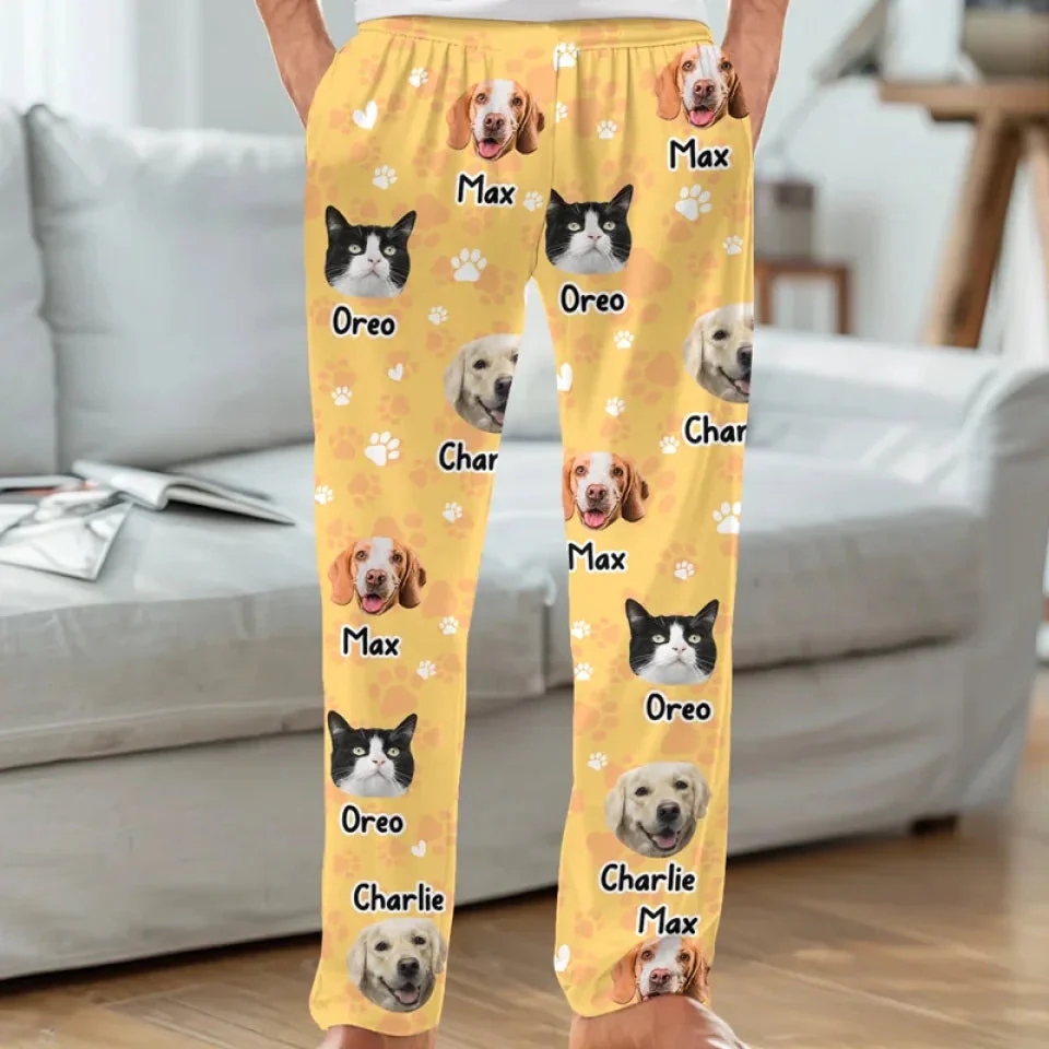 Custom Photo My Pet, My Therapist - Personalized Pajama Pants - Gift For Pet Lovers NA94 - Image 3
