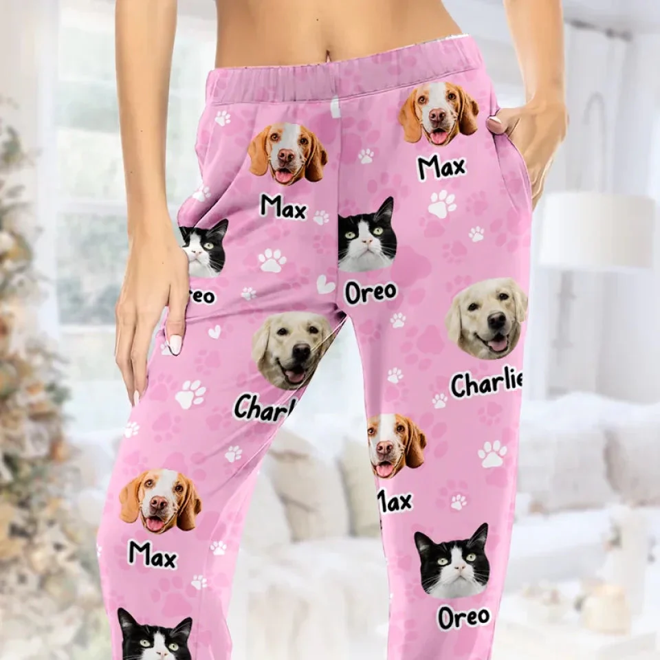 Custom Photo My Pet, My Therapist - Personalized Pajama Pants - Gift For Pet Lovers NA94 - Image 4