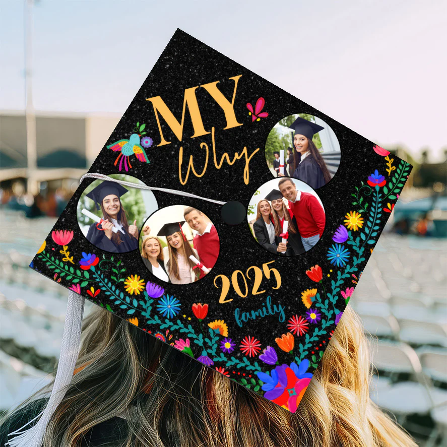 Custom Photo My Why, Graduation With You - Personalized Graduation Cap Topper NA94 - Image 2