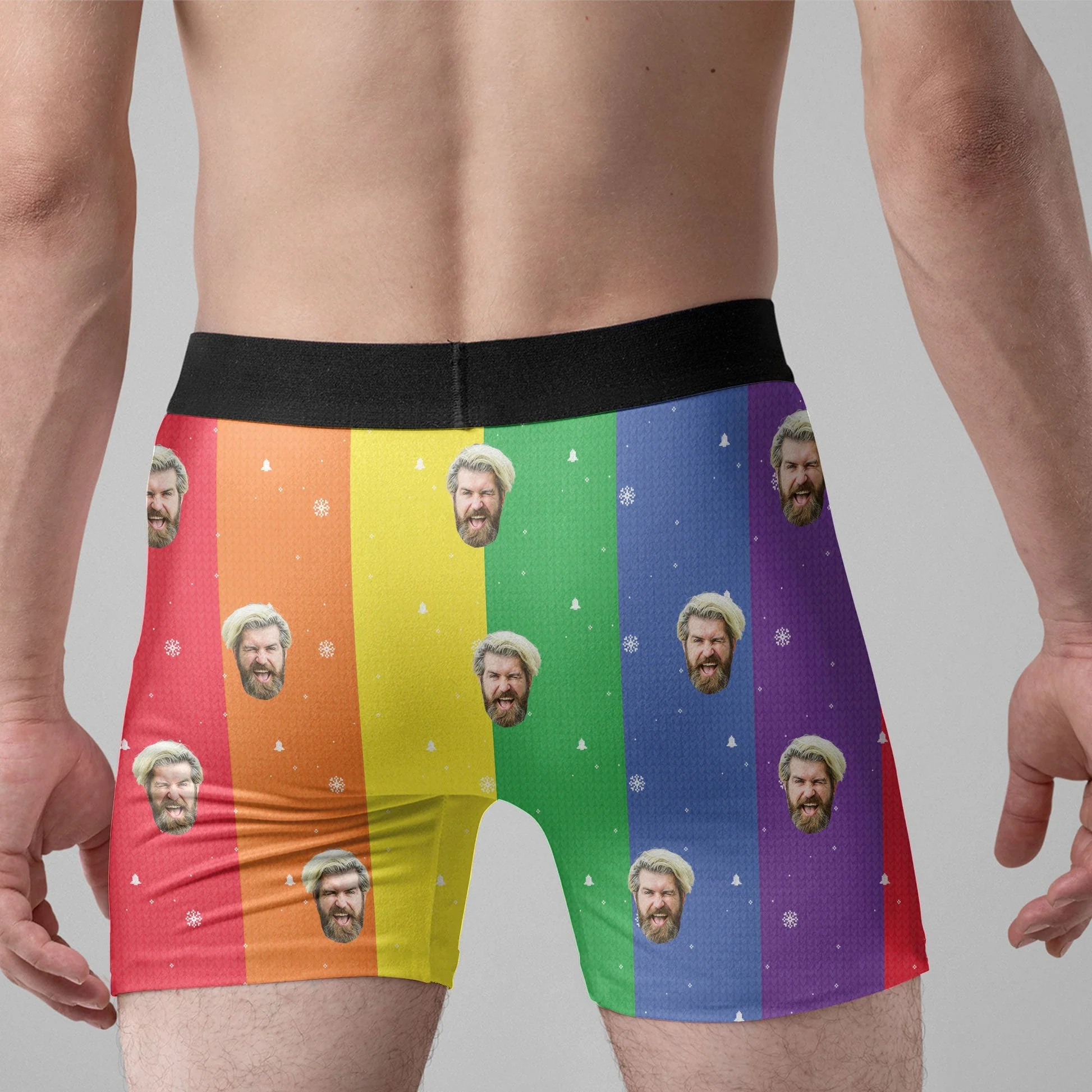Custom Photo Only My Husband Can Jingle My Bells - Gift For Boyfriend, Husband, Anniversary - Funny Personalized Custom Boxer Briefs, Men's Boxers NH96 - Image 2